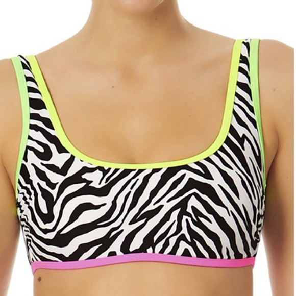 NoBo Bikini Top Juniors Large Tricot Zebra Print No Boundaries Swim NEW - Picture 1 of 7